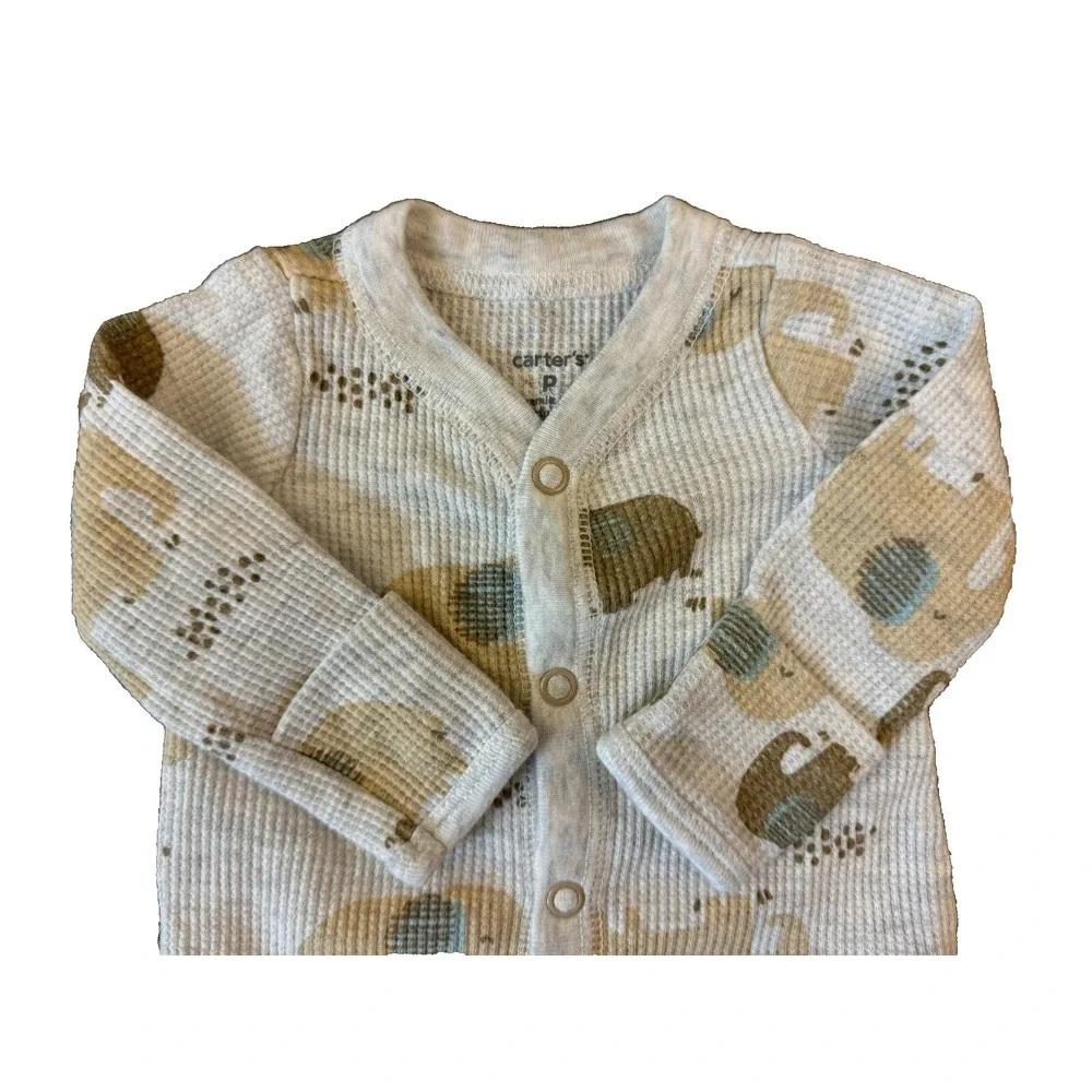 Carters Preemie Baby Boy Sleeper Outfit Romper Cotton Doll Neutral Colors Animal